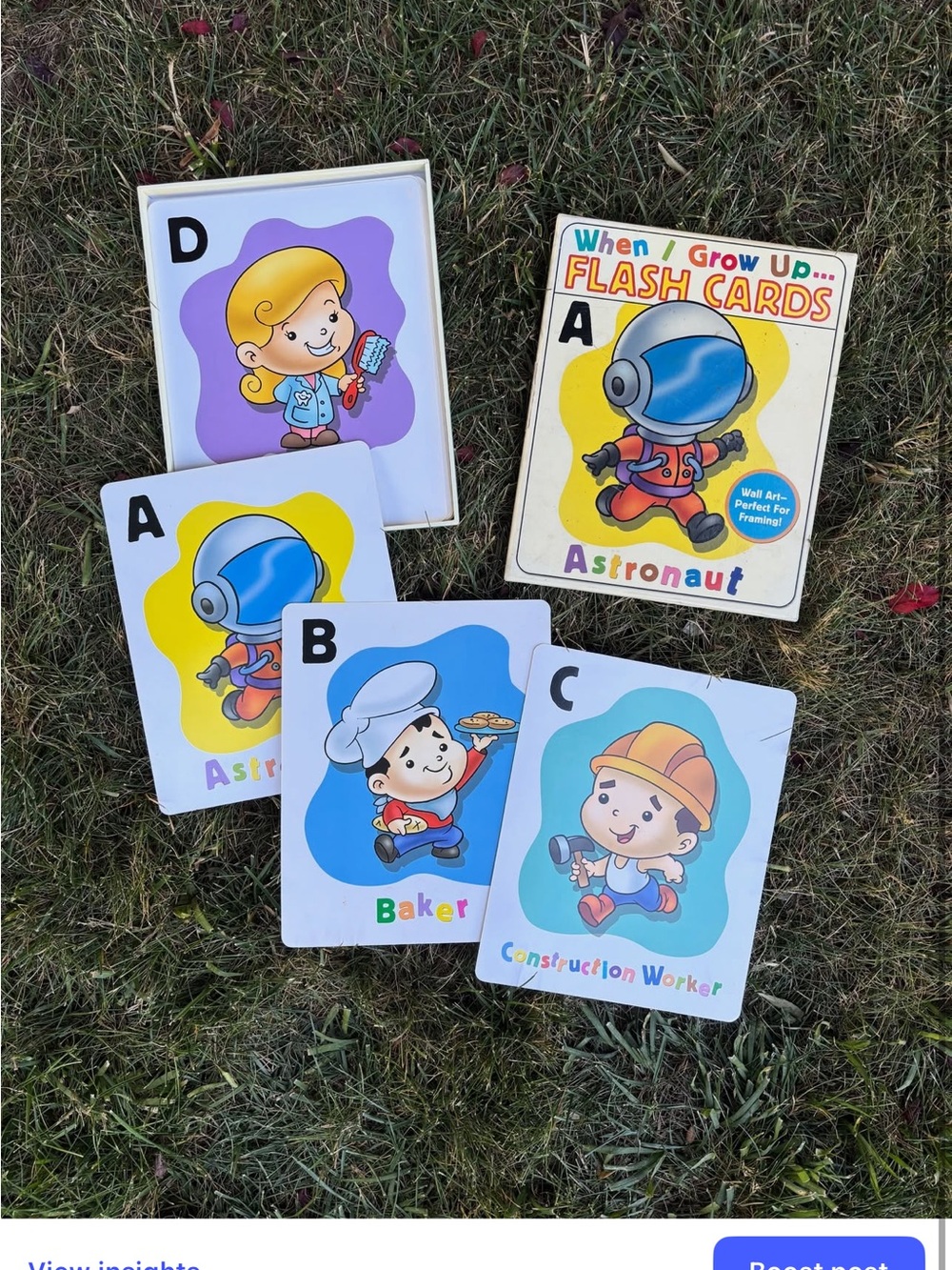 Vintage When I Grow Up Flash Cards - Kids Career Learning Set (Multi-color)